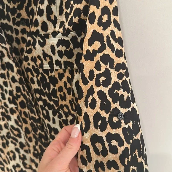 Women's Ganni Shirt Dress Leopard Print - Picture 7 of 9
